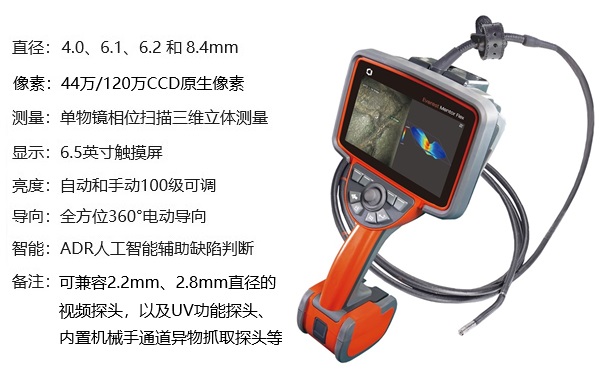 單物鏡相位掃描三維立體測(cè)量工業(yè)內(nèi)窺鏡的技術(shù)參數(shù) 單物鏡相位掃描三維立體測(cè)量工業(yè)內(nèi)窺鏡的技術(shù)參數(shù)